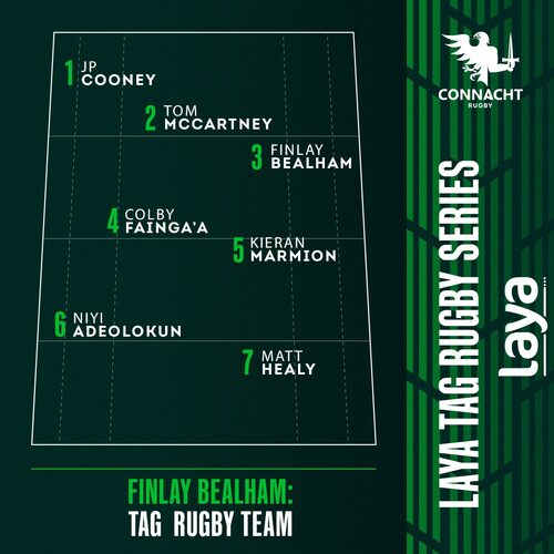 Our #LayaTagRugbySeries is only a few weeks away from starting 🙌

Have you got your team ready? 🏉

@finlaybealham has his team ready! ⚔️

Check out connachtrugby.ie/rugby-in-connacht for venues and how to sign up

#ConnachtRugby | @layahealthcare